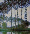 Peupliers sur les bords de la rivière Epte au crépuscule Claude Monet